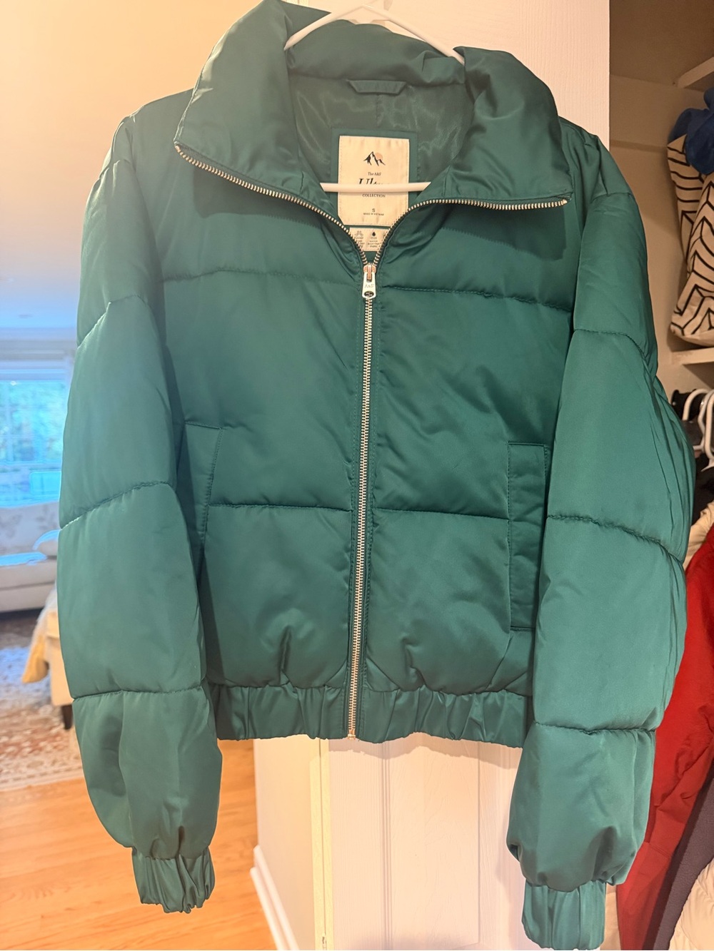 Abercrombie & Fitch Emerald Quilted Puffer Jacket